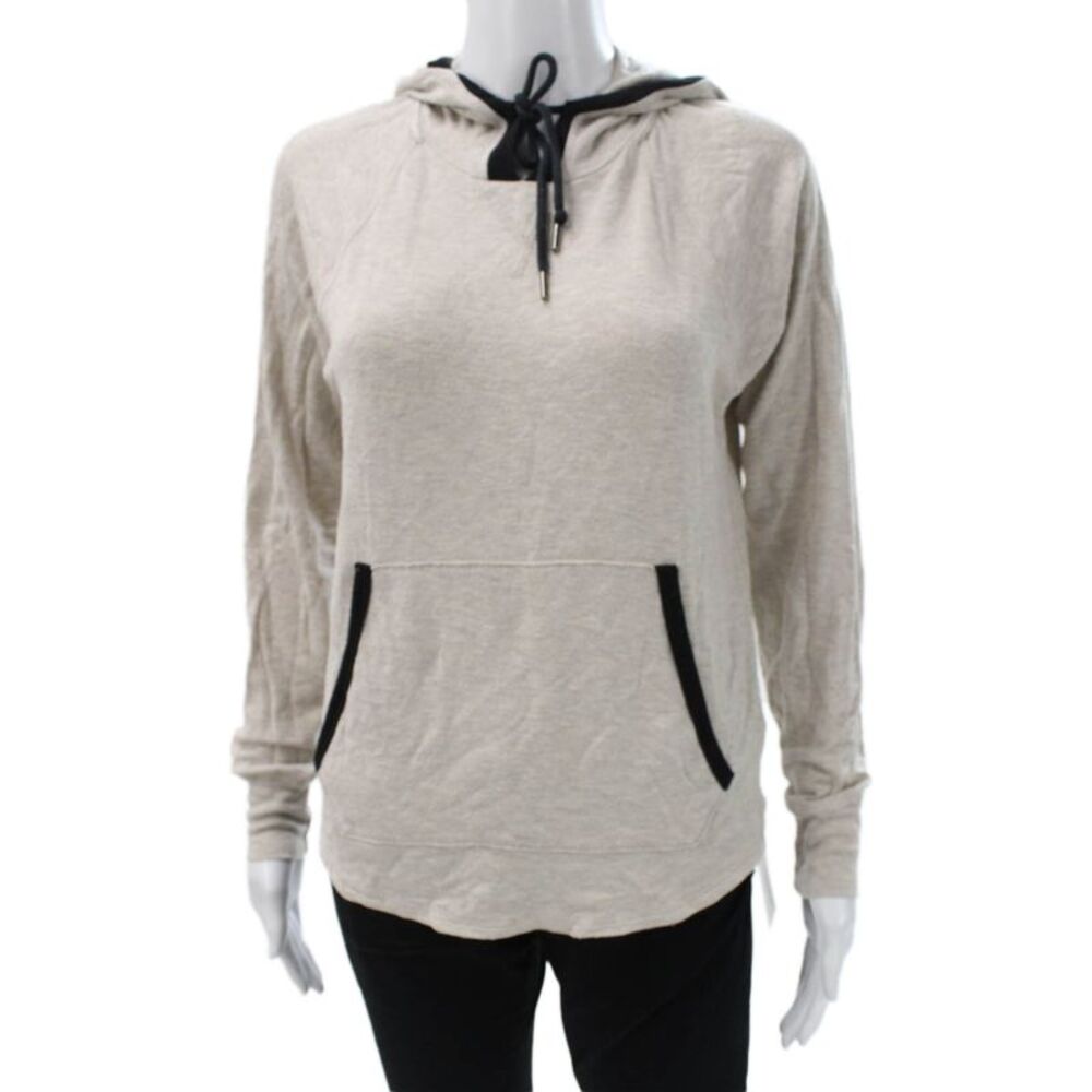 Splits59 Women Pullover Hoodie Beige Modal Long Sleeve Size XS